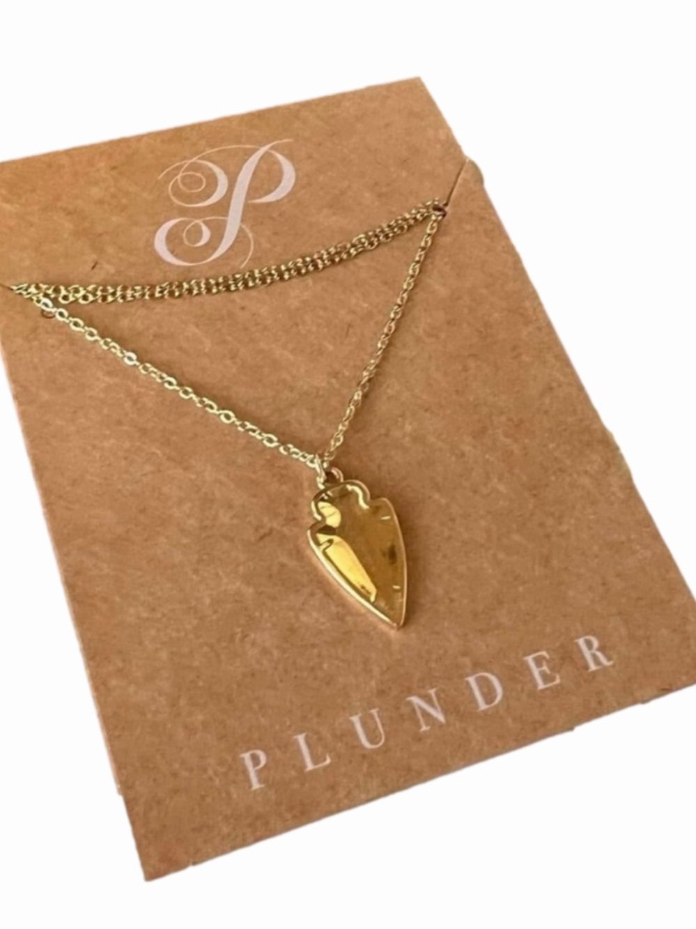 Plunder Gold Arrowhead Pendant Necklace - Picture 3 of 3